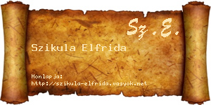 Szikula Elfrida névjegykártya